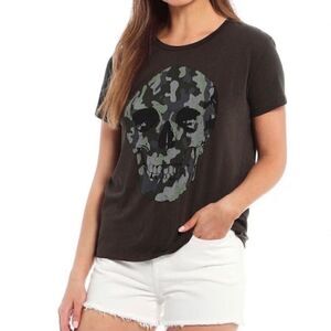 Chaser Camo Skull Tee Charcoal Gray